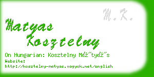 matyas kosztelny business card